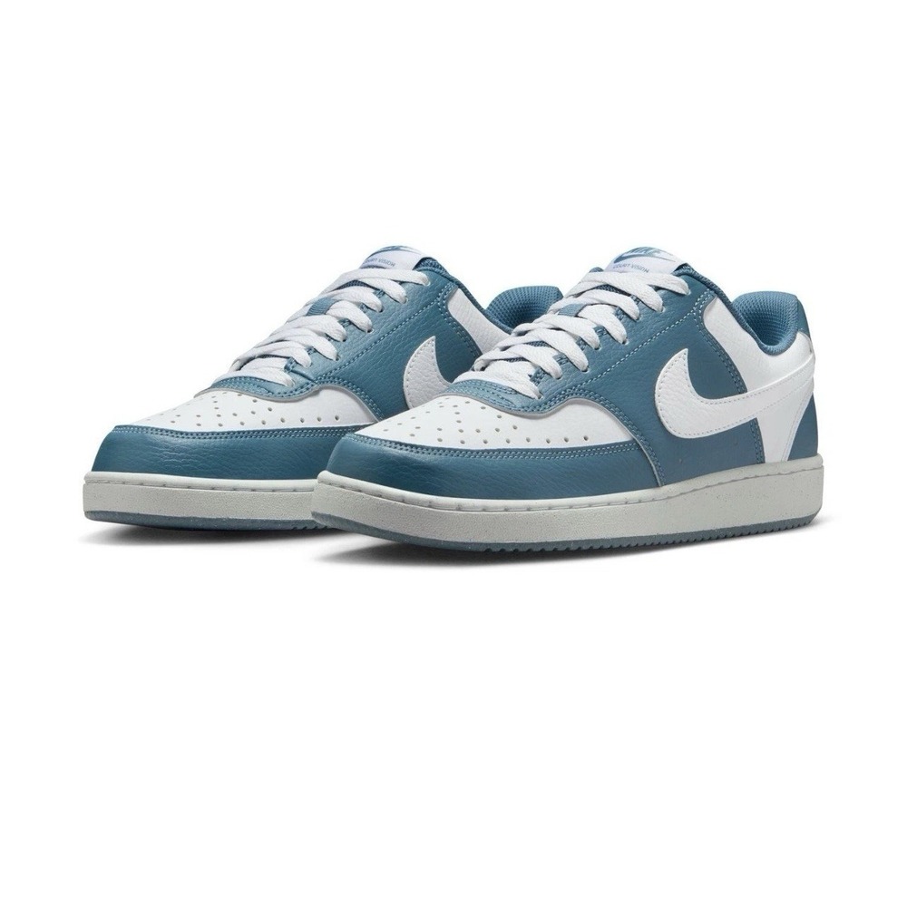 NEW Nike Women's Court‎ Vision Low White Smokey Blue Sneakers Shoes Size 10